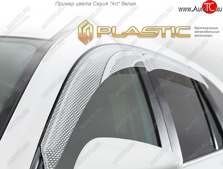 2 299 р. Дефлектора окон CA-Plastic  Mitsubishi L200  5 KK,KL (2018-2022) рестайлинг (Серия Арт белая, Без хром. молдинга)  с доставкой в г. Майкоп