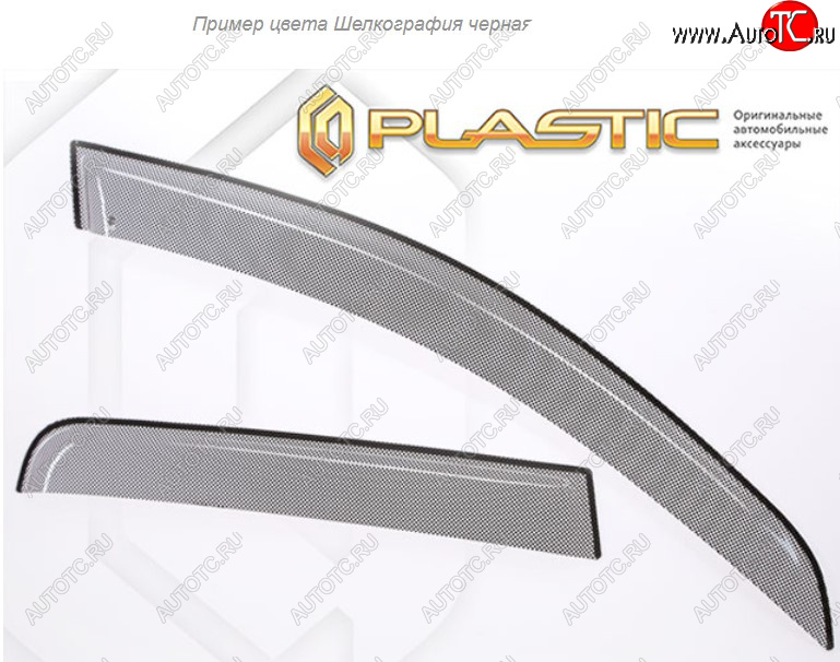 2 299 р. Дефлектора окон CA-Plastic  Mitsubishi L200  5 KK,KL (2018-2022) рестайлинг (Шелкография черная, Без хром. молдинга)  с доставкой в г. Майкоп