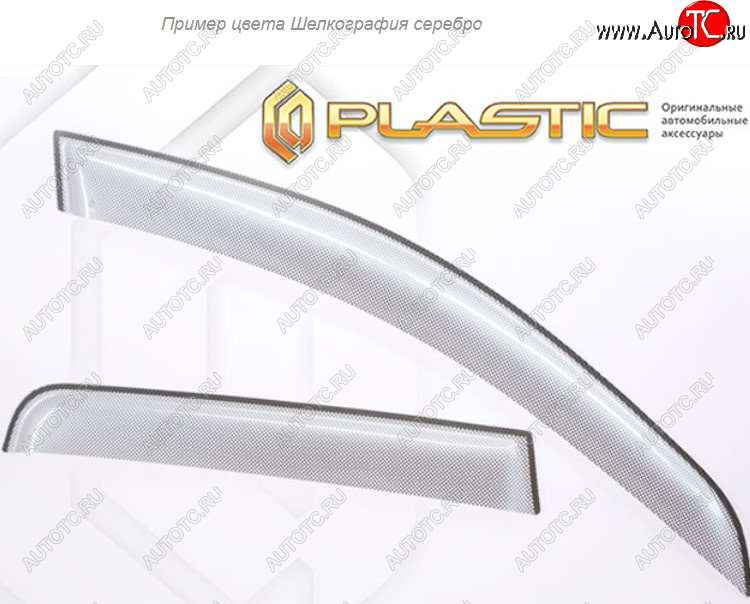2 299 р. Дефлектора окон CA-Plastic  Mitsubishi L200  5 KK,KL (2018-2022) рестайлинг (Шелкография серебро, Без хром. молдинга)  с доставкой в г. Майкоп
