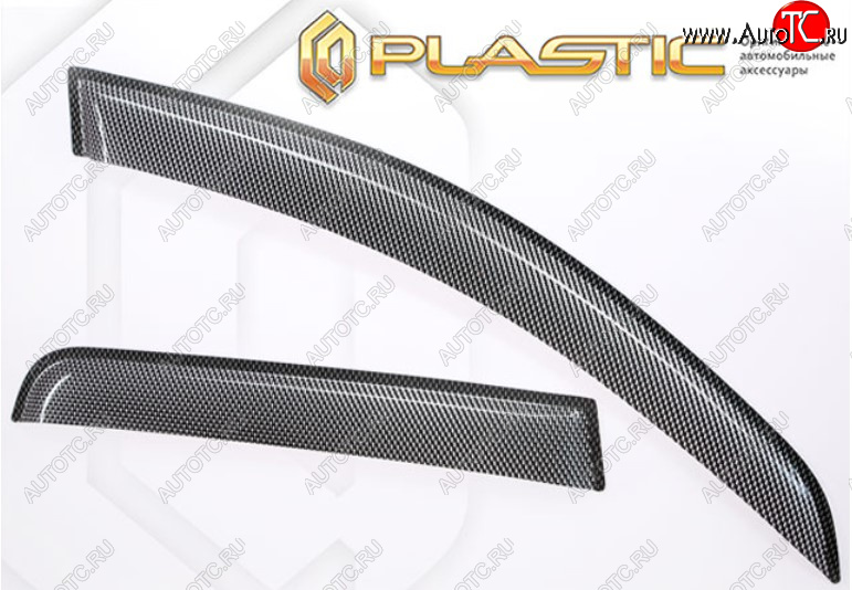 2 559 р. Дефлектора окон CA-Plastic  Mitsubishi L200  5 KK,KL (2018-2022) рестайлинг (Шелкография карбон-серебро, Без хром. молдинга)  с доставкой в г. Майкоп