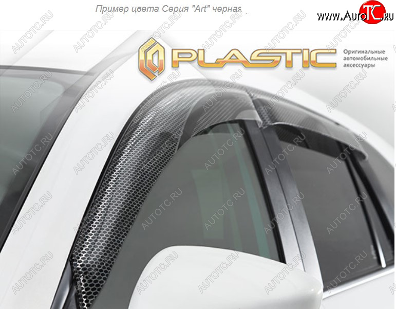 2 299 р. Дефлектора окон CA-Plastic  Mitsubishi L200  5 KK,KL (2018-2022) рестайлинг (Серия Арт черная, Без хром. молдинга)  с доставкой в г. Майкоп