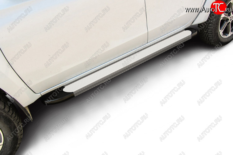 13 349 р. Пороги алюминиевые Slitkoff  Mitsubishi L200  5 KK,KL (2018-2022) рестайлинг (Optima Silver)  с доставкой в г. Майкоп
