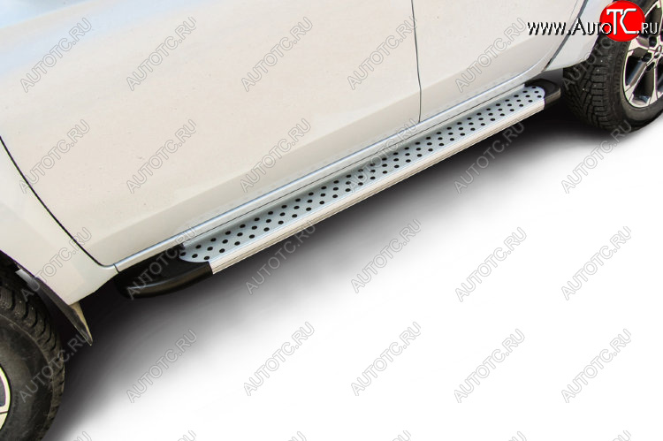 17 399 р. Пороги алюминиевые Slitkoff  Mitsubishi L200  5 KK,KL (2018-2022) рестайлинг (Standart Silver)  с доставкой в г. Майкоп
