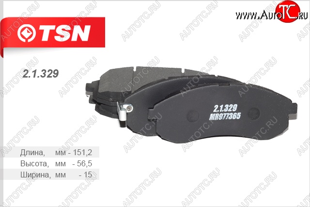 899 р. Комплект передних колодок дисковых тормозов (2.5D) TSN Mitsubishi L200 3 K6T-K7T дорестайлинг (1996-2005)  с доставкой в г. Майкоп