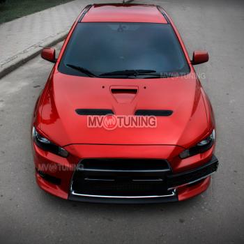 1 149 р. Реснички на фары Mitsubishi Lancer 10 CY хэтчбек 5 дв рестайлинг (2011-2017) (Неокрашенные)  с доставкой в г. Майкоп. Увеличить фотографию 2