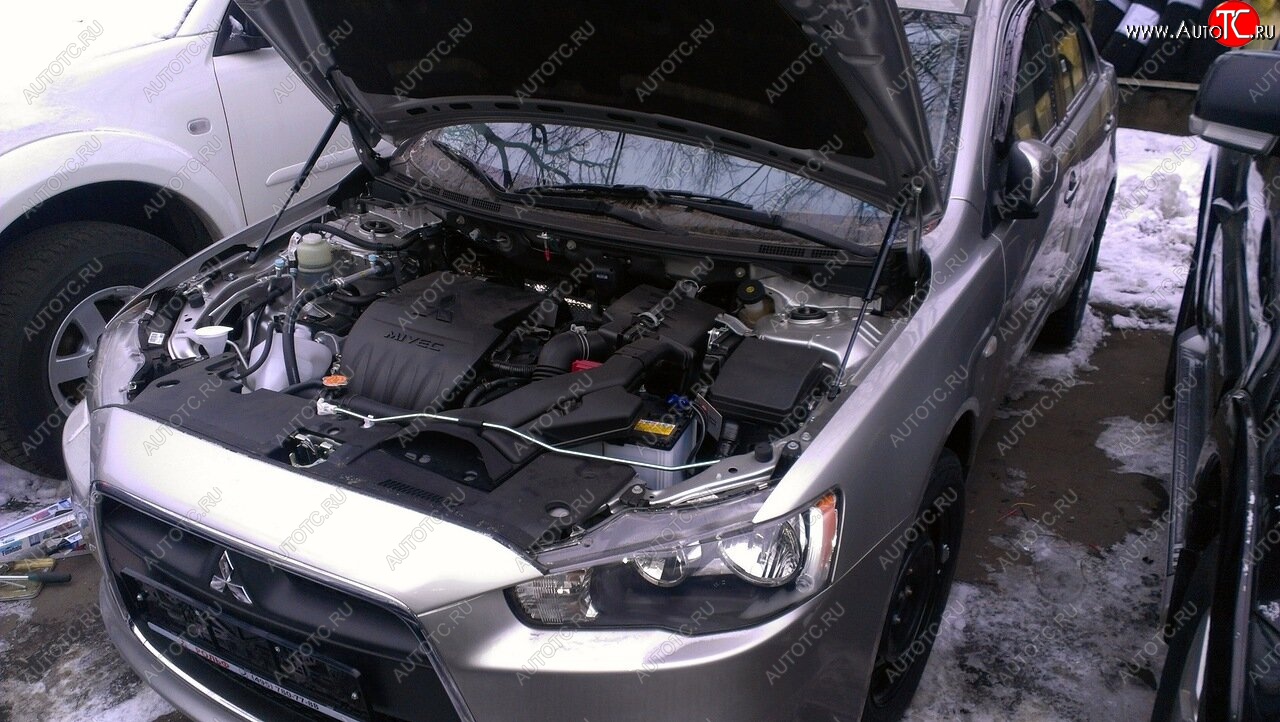 2 049 р. Упоры капота Russtal Mitsubishi Lancer 10 CY седан дорестайлинг (2007-2010)  с доставкой в г. Майкоп