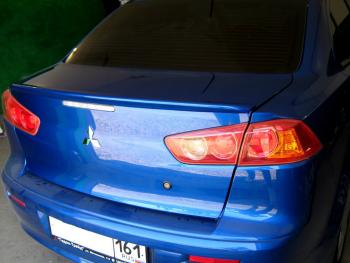 3 899 р. Лип спойлер Элегант Mitsubishi Lancer 10 CY седан дорестайлинг (2007-2010) (Неокрашенный)  с доставкой в г. Майкоп. Увеличить фотографию 2