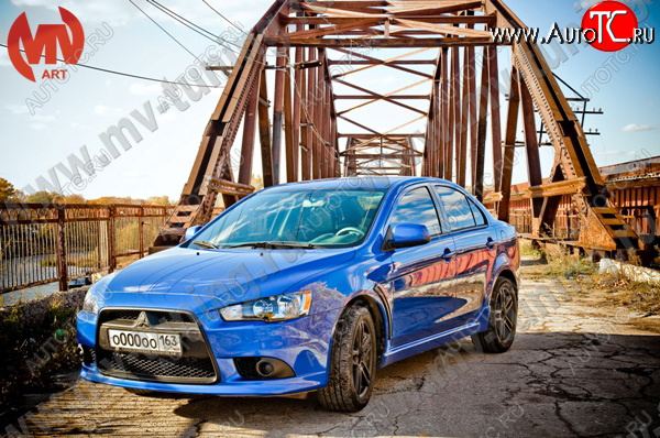 6 599 р. Накладки порогов EVO Mitsubishi Lancer 10 CY хэтчбек 5 дв рестайлинг (2011-2017) (Неокрашенные)  с доставкой в г. Майкоп