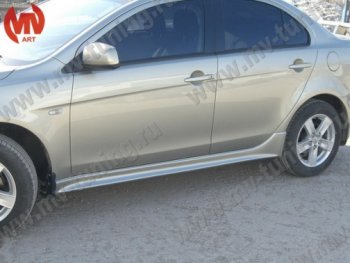 5 499 р. Пороги накладки INTENSE 2.0 Mitsubishi Lancer 10 CY седан дорестайлинг (2007-2010) (Неокрашенные)  с доставкой в г. Майкоп. Увеличить фотографию 2