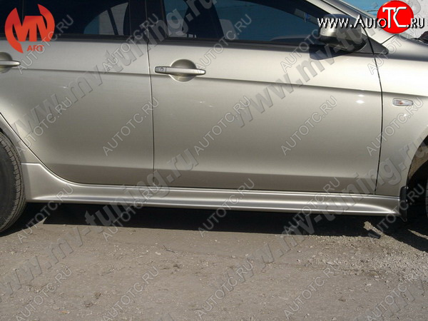 5 499 р. Пороги накладки INTENSE 2.0 Mitsubishi Lancer 10 CY седан дорестайлинг (2007-2010) (Неокрашенные)  с доставкой в г. Майкоп