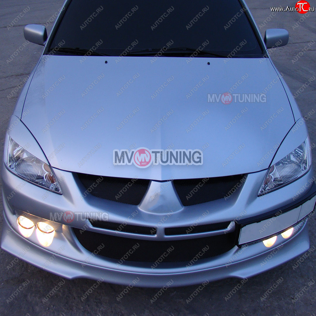 1 149 р. Реснички на фары var №1 (узкие) Mitsubishi Lancer 9 CS седан 1-ый рестайлинг (2003-2005) (Неокрашенные)  с доставкой в г. Майкоп