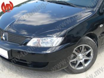 1 149 р. Реснички на фары var №2 (широкие) Mitsubishi Lancer 9 CS седан 2-ой рестайлинг (2005-2009) (Неокрашенные)  с доставкой в г. Майкоп. Увеличить фотографию 2