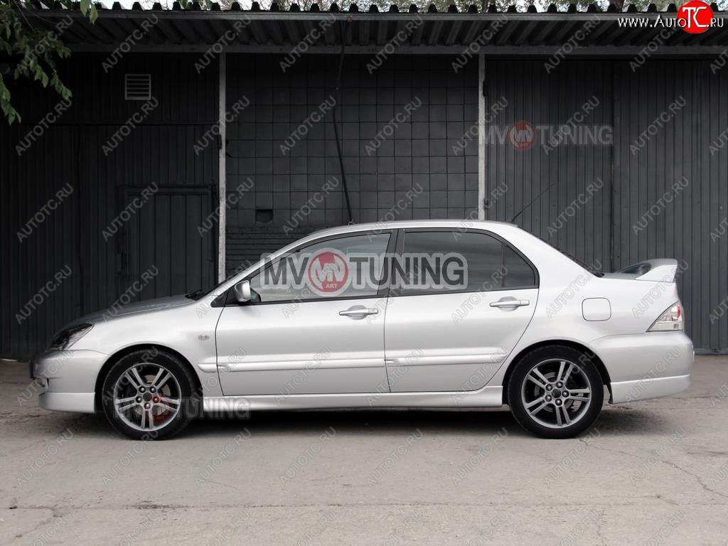 5 249 р. Пороги накладки Sport 2.0 Mitsubishi Lancer 9 CS седан 2-ой рестайлинг (2005-2009) (Неокрашенные)  с доставкой в г. Майкоп