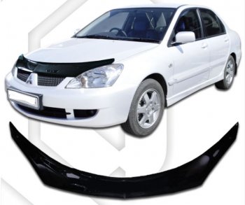 2 199 р. Дефлектор капота CA-Plastiс exclusive Mitsubishi Lancer 9 CS седан 2-ой рестайлинг (2005-2009) (серия Classic черный)  с доставкой в г. Майкоп. Увеличить фотографию 2