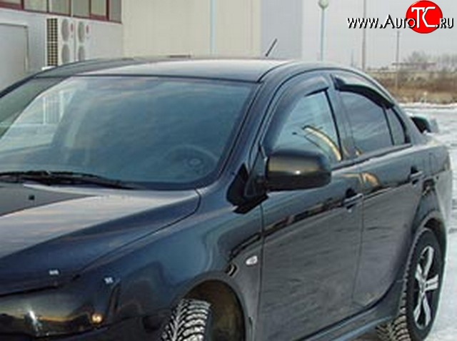 4 199 р. Дефлекторы окон (ветровики) Novline 4 шт. (седан) Mitsubishi Lancer 10 CY седан дорестайлинг (2007-2010)  с доставкой в г. Майкоп
