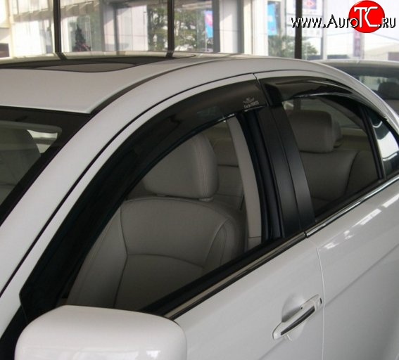 999 р. Комплект дефлекторов окон (ветровиков) 4 шт. Russtal Mitsubishi Lancer 10 CY седан дорестайлинг (2007-2010)  с доставкой в г. Майкоп