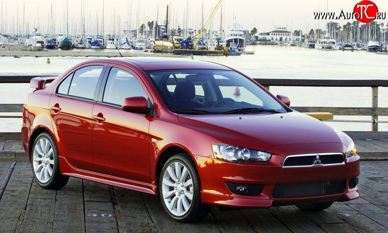 3 089 р. Накладки на передний бампер 2.0L Mitsubishi Lancer 10 CY седан дорестайлинг (2007-2010) (Неокрашенная)  с доставкой в г. Майкоп