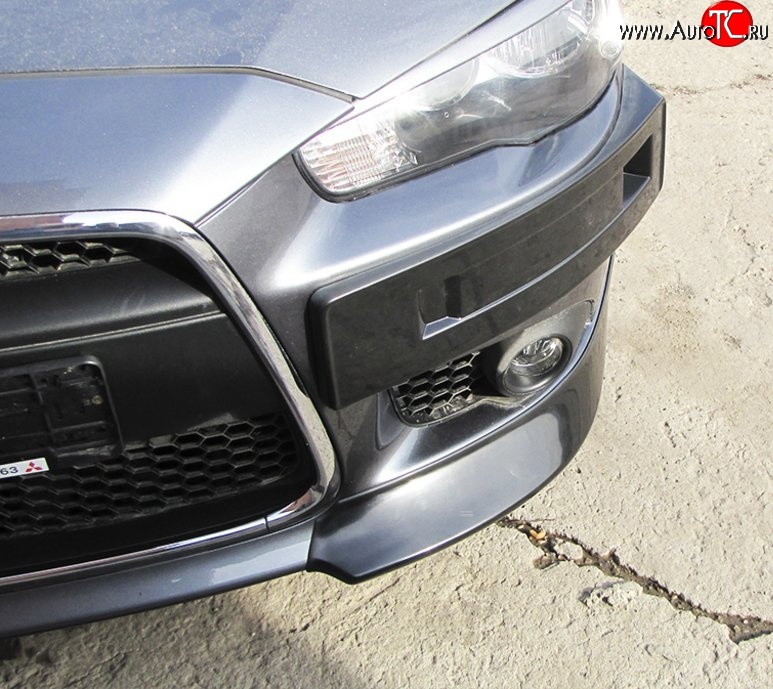 4 299 р. Накладки на передний бампер Restayl  Mitsubishi Lancer  10 CY (2007-2017) седан дорестайлинг, хэтчбэк дорестайлинг, седан рестайлинг, хэтчбек 5 дв рестайлинг (Неокрашенная)  с доставкой в г. Майкоп