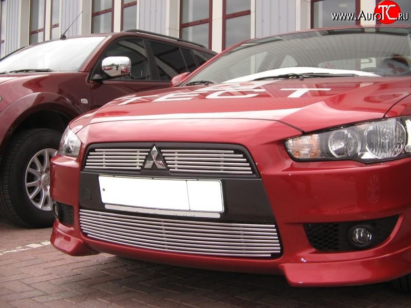 5 799 р. Декоративная вставка воздухозаборника Berkut Mitsubishi Lancer 10 CY седан рестайлинг (2011-2017)  с доставкой в г. Майкоп
