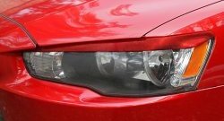 549 р. Реснички на фары RA Mitsubishi Lancer 10 CY хэтчбек 5 дв рестайлинг (2011-2017) (Неокрашенные)  с доставкой в г. Майкоп. Увеличить фотографию 3