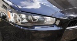 769 р. Реснички на фары RA Mitsubishi Lancer 10 CY хэтчбек 5 дв рестайлинг (2011-2017) (Неокрашенные)  с доставкой в г. Майкоп. Увеличить фотографию 2