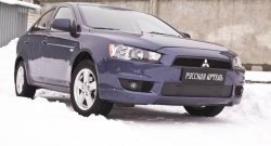 999 р. Зимняя заглушка решетки переднего бампера РА Mitsubishi Lancer 10 CY седан дорестайлинг (2007-2010)  с доставкой в г. Майкоп. Увеличить фотографию 3