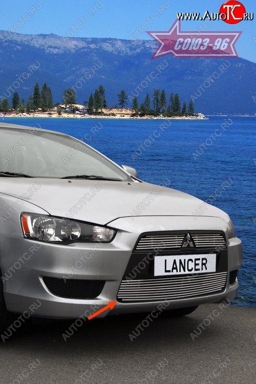 4 814 р. Декоративный элемент воздухозаборника Souz-96 (d10) Mitsubishi Lancer 10 CY седан рестайлинг (2011-2017)  с доставкой в г. Майкоп
