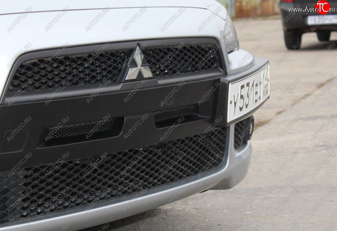 1 999 р. Воздуховоды радиатора в передний бампер Квадрат Mitsubishi Lancer 10 CY седан дорестайлинг (2007-2010) (Неокрашенные)  с доставкой в г. Майкоп