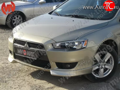 4 199 р. Клыки переднего бампера (комплектация 2.0 INTENSE) MV-Tuning Mitsubishi Lancer 10 CY седан дорестайлинг (2007-2010) (Неокрашенные)  с доставкой в г. Майкоп