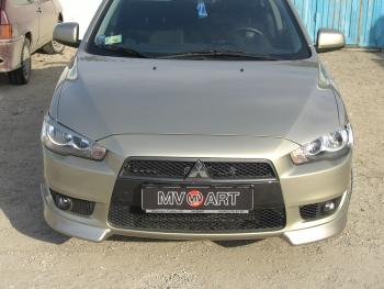 4 199 р. Клыки переднего бампера (комплектация 2.0 INTENSE) MV-Tuning Mitsubishi Lancer 10 CY седан дорестайлинг (2007-2010) (Неокрашенные)  с доставкой в г. Майкоп. Увеличить фотографию 2