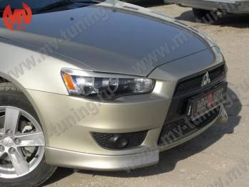 4 199 р. Клыки переднего бампера (комплектация 2.0 INTENSE) MV-Tuning Mitsubishi Lancer 10 CY седан дорестайлинг (2007-2010) (Неокрашенные)  с доставкой в г. Майкоп. Увеличить фотографию 3