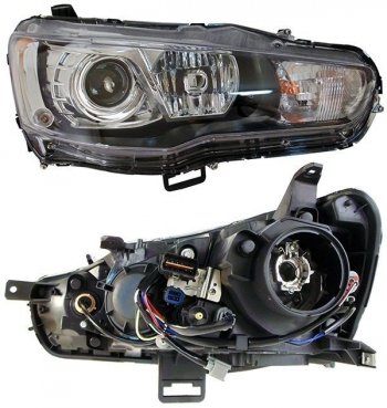 Правая фара SAT (под ксенон) Mitsubishi Lancer 10 CY хэтчбек 5 дв рестайлинг (2011-2017)