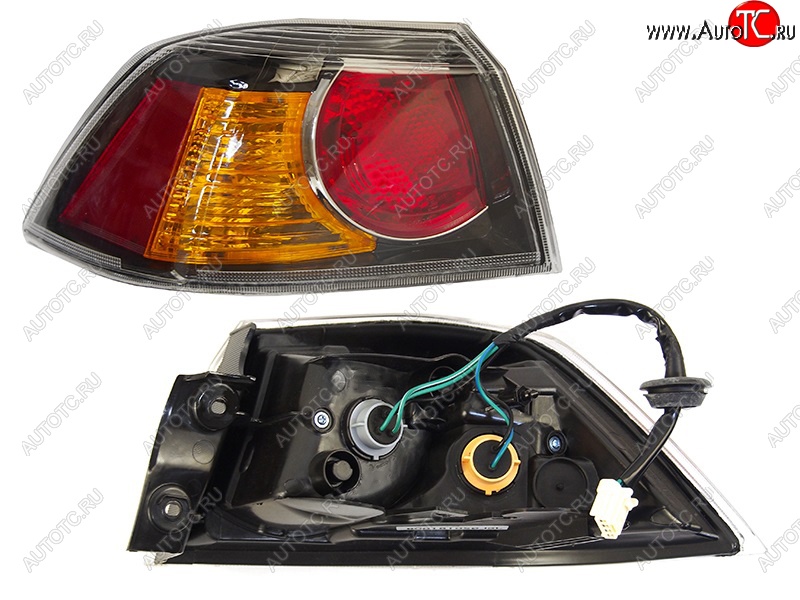 2 899 р. Левый задний фонарь SAT (черный) Mitsubishi Lancer 10 CY седан дорестайлинг (2007-2010)  с доставкой в г. Майкоп