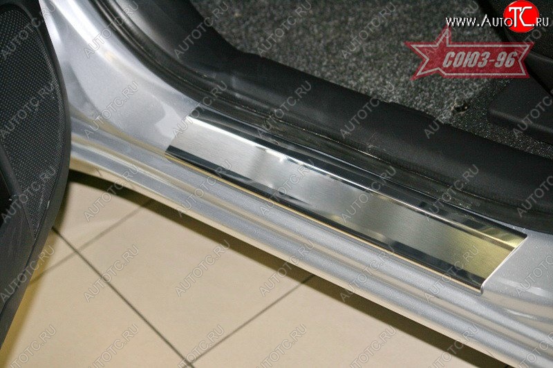 2 609 р. Накладки на внутренние пороги Souz-96 (без логотипа) Mitsubishi Lancer 10 CY хэтчбэк дорестайлинг (2007-2010)  с доставкой в г. Майкоп