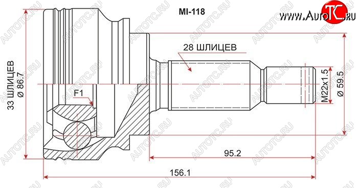 1 779 р. ШРУС SAT (наружный) Mitsubishi Lancer 10 CY седан рестайлинг (2011-2017)  с доставкой в г. Майкоп