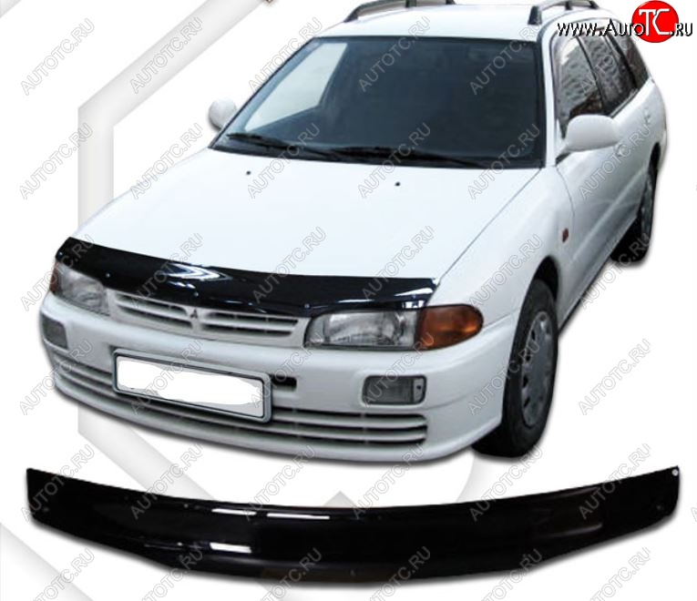 1 999 р. Дефлектор капота CA-Plastic Mitsubishi Libero  дорестайлинг (1992-1995) (Classic черный, Без надписи)  с доставкой в г. Майкоп