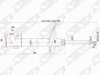 Амортизатор передний SAT (LH=RH) Mitsubishi Montero  V90 - Pajero iO