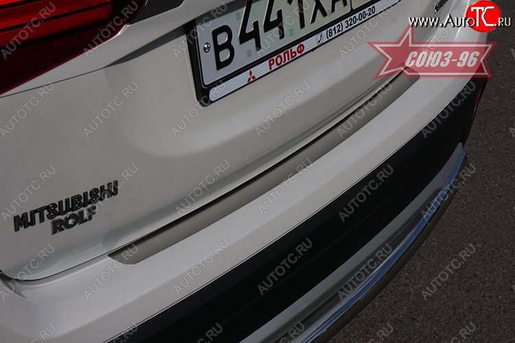 1 484 р. Накладка защитная на задний бампер Souz-96 Mitsubishi Outlander GF 2-ой рестайлинг (2015-2018)  с доставкой в г. Майкоп