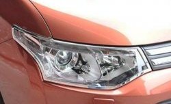 5 349 р. Накладки на фары CT Mitsubishi Outlander GF 2-ой рестайлинг (2015-2018) (Неокрашенные)  с доставкой в г. Майкоп. Увеличить фотографию 2