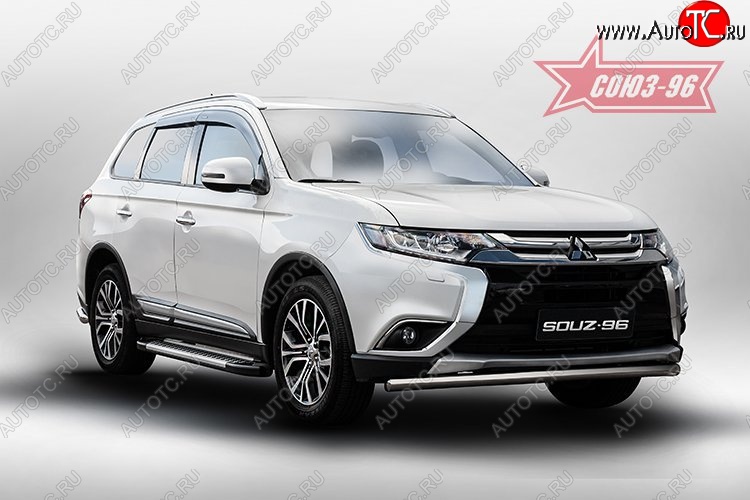 10 619 р. Защита переднего бампера одинарная Souz-96 (d60). Mitsubishi Outlander GF 2-ой рестайлинг (2015-2018)  с доставкой в г. Майкоп