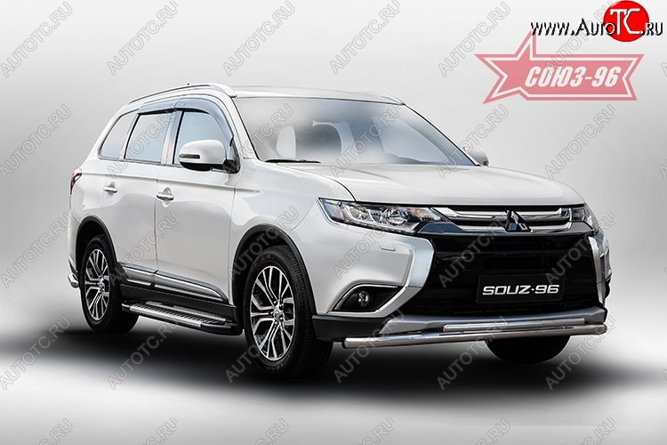 15 479 р. Защита переднего бампера одинарная Souz-96 (d60/42). Mitsubishi Outlander GF 2-ой рестайлинг (2015-2018)  с доставкой в г. Майкоп