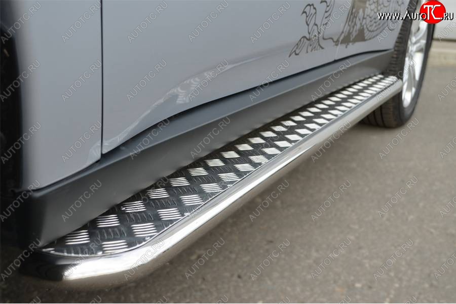 22 999 р. Широкая защита порогов с трубой диаметром 42 мм SLITKOFF v2 Mitsubishi Outlander GF 2-ой рестайлинг (2015-2018)  с доставкой в г. Майкоп