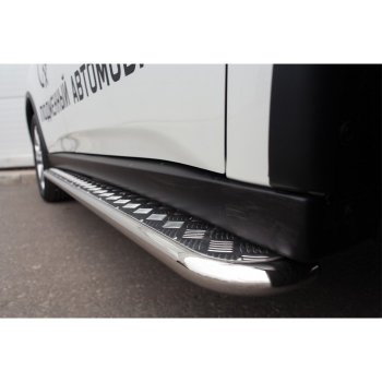 35 549 р. Широкая защита порогов с трубой диаметром 42 мм SLITKOFF v3 Mitsubishi Outlander GF 2-ой рестайлинг (2015-2018)  с доставкой в г. Майкоп. Увеличить фотографию 2