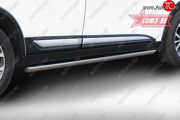 15 434 р. Защита порогов из овальной трубы Souz-96 (d75х42) Mitsubishi Outlander GF 2-ой рестайлинг (2015-2018)  с доставкой в г. Майкоп
