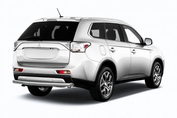 Защита заднего бампера Slitkoff (короткая, d57) Mitsubishi Outlander  GF (2015-2018) 2-ой рестайлинг