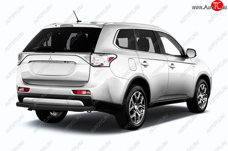6 349 р. Защита заднего бампера Slitkoff (короткая, d57)  Mitsubishi Outlander  GF (2015-2018) 2-ой рестайлинг (Сталь с полимерным покрытием. Цвет: чёрный)  с доставкой в г. Майкоп