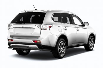 Защита заднего бампера Slitkoff (волна длинная, d57) Mitsubishi Outlander  GF (2015-2018) 2-ой рестайлинг (Сталь с полимерным покрытием. Цвет: чёрный)
