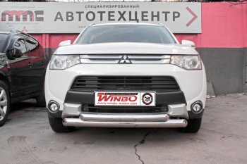 13 899 р. Защита переднего бампера Mitsubishi Outlander 2014+ Mitsubishi Outlander GF 2-ой рестайлинг (2015-2018)  с доставкой в г. Майкоп. Увеличить фотографию 2
