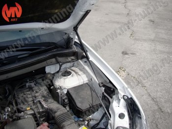 4 099 р. Упор капота MV-Tuning (двойной) Mitsubishi Outlander GF дорестайлинг (2012-2014)  с доставкой в г. Майкоп. Увеличить фотографию 2