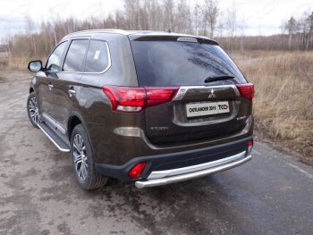 Защита заднего бампера ТСС (нержавейка d 60,3 мм) Mitsubishi Outlander  GF (2014-2018) 1-ый рестайлинг, 2-ой рестайлинг